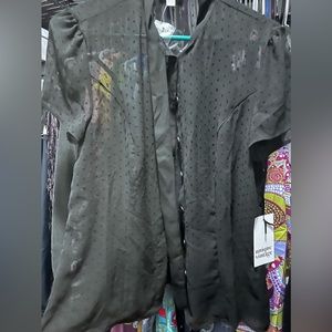 NWT black sheer unique vintage top